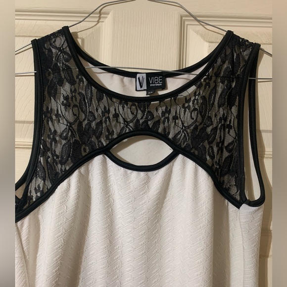 Vibe Sportswear White & Black Lace Tennis Dress - Picture 2 of 6